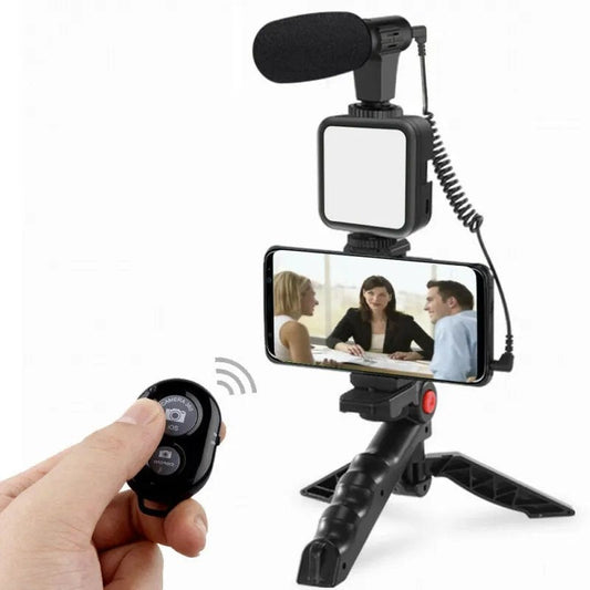 Vlogging Kit for iPhone + Androids - 4 in 1 Video + Photo Making Stand